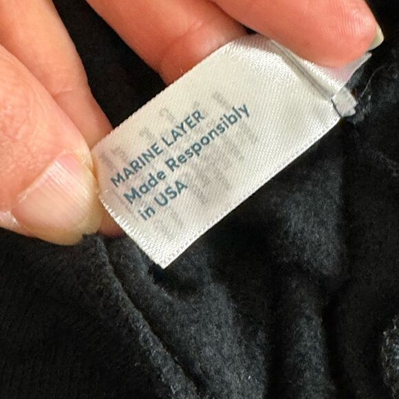 Marine layer Sweatshirt Womens Size XS zip up hoodie cotton Model Blend Black - Picture 11 of 11